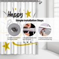 thumbnail image 6 of Black Happy Birthday Shower Curtain Gold Yellow Stars Bath Curtain White Fabric Birthday Bathroom Shower Curtain, 6 of 6