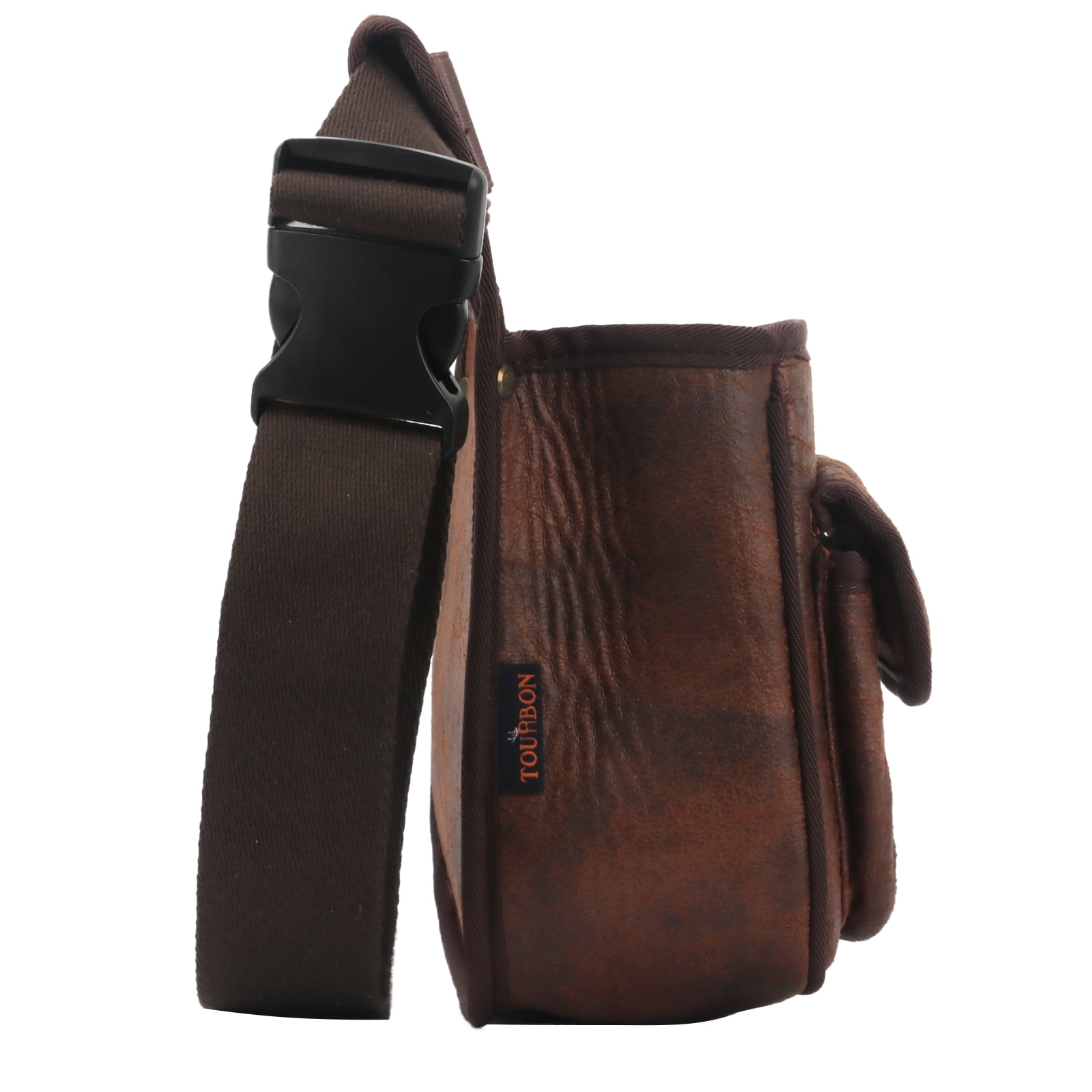 TOURBON PU Leather Bag for Hunting, Tool Waist Bag - Brown