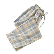 Defitshape Women's Soft Cotton Pajama Pants Thin Pj Bottoms Loose Basic Breathable Straight Leg Medium Waist Lounge Pants Yellow Small