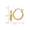 thumbnail image 3 of 14K Yellow Gold Earring Hoop Women'S 13 mm 3 Diamond-Cut Polished, 3 of 3