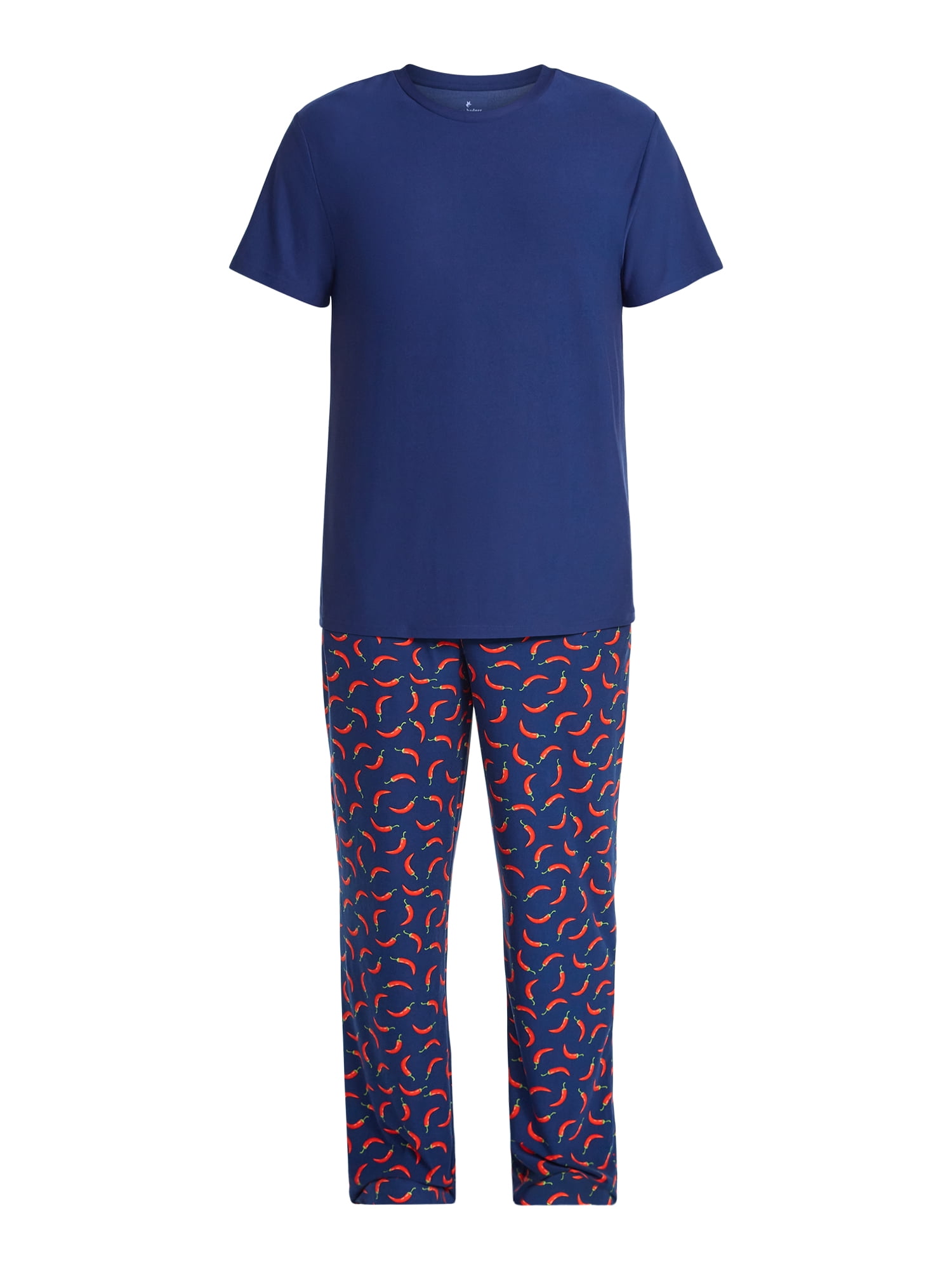 Fox + Badger Men's Short Sleeve Top and Pajama Pants Sleep Set, 2-Piece, Sizes S-XXL