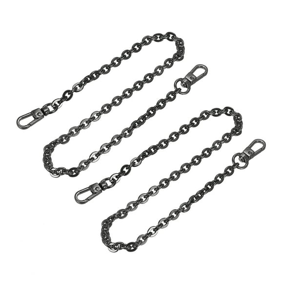 Uxcell 16"x0.24" Purse Chain Strap, 2Pack Purse Handle Shoulder Bag Replacement Strap(Black)