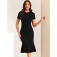 thumbnail image 2 of Vestido de trabajo vintage Allegra K Ajustado de sirena Negro S, 2 of 5