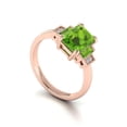 thumbnail image 4 of HeartsAndYou 2ct Natural Peridot & Diamond Solitaire Step Accents Ring 14k SOLID Yellow Gold, 4 of 9