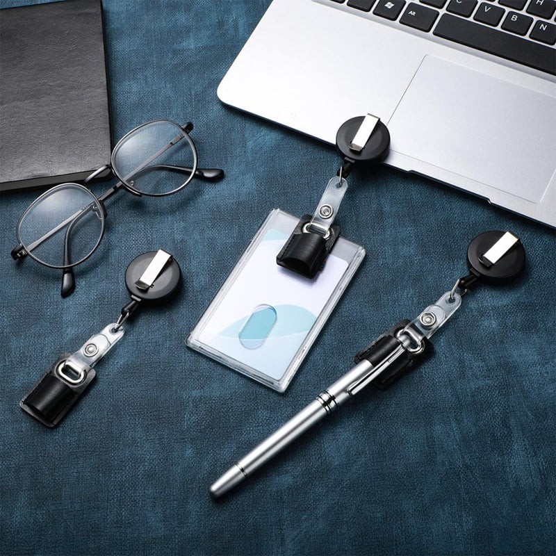 10Pc Retractable Pull Pen Pencil Holder Lanyard Leather Portable Pen Badge Reel Clip for Carpenter Pencil Nurses Teacher