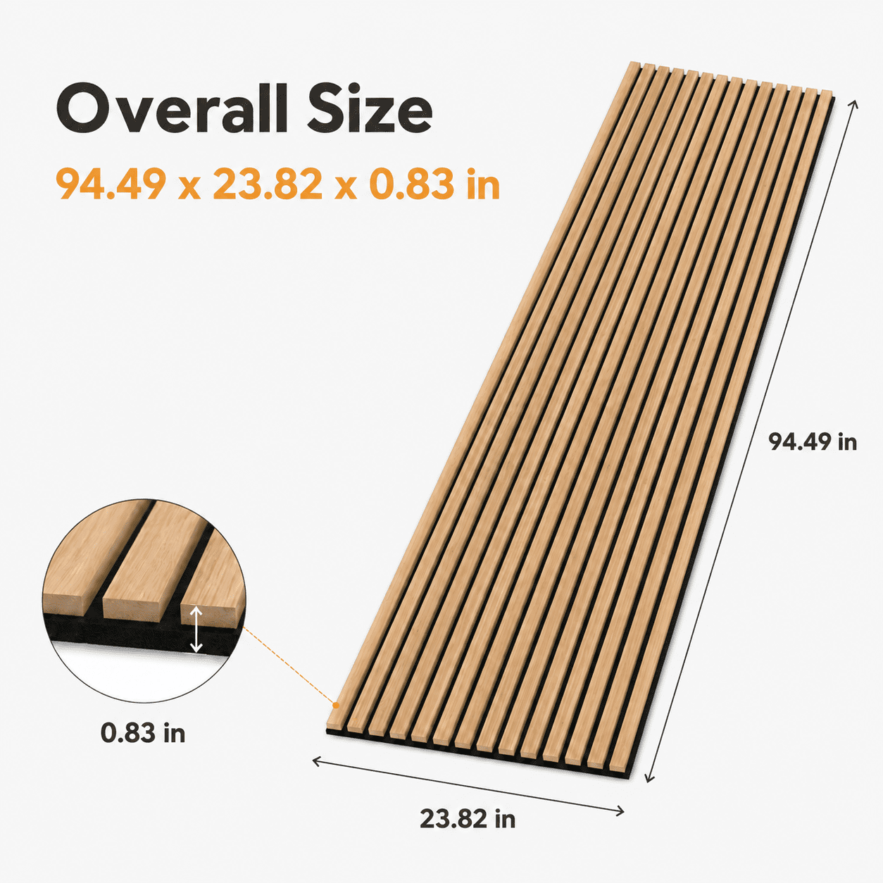 2-Pack Wood Slat Acoustic Wall Panels, 24" x 94.3" MDF Slat Wall Paneling for Modern Interior Wall Decor, Sound Absorbing Accent Panels, 31.4 Sq. Ft,Red Oak