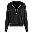 thumbnail image 6 of GEWSEY Women's 2025 Fall Hooded Sweatshirts Long Sleeve Half Zip Cropped Hoodies Pullover Winter Fashion Clothes (Black, L), 6 of 6