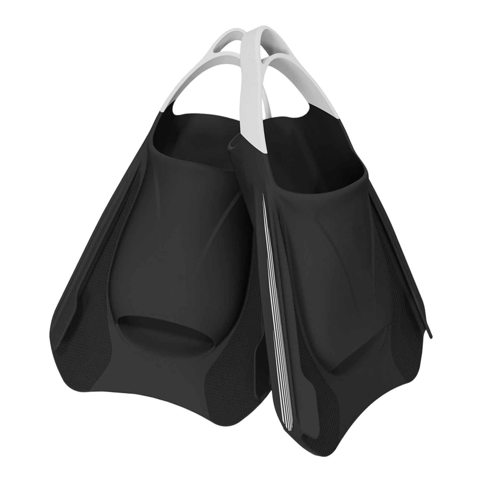 harayaa 2Pcs Swim Training Fins Accessories Silicone Swim Flippers Swimming Fins Nonslip M Black Gray