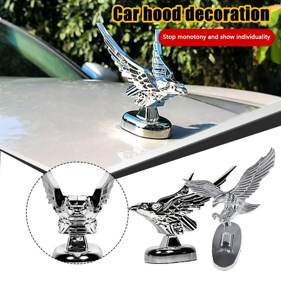 QHUDLV 3D Hood Ornament Badge,Angel Eagle Emblem for Car