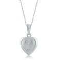 thumbnail image 4 of Heart-Shaped 16+2" Locket and 14+2" Pendant Necklace Two Piece Sterling Silver Set for Mother, Daughter, Grandmother, Granddaughter, Women or Teens-Angel Wings, 4 of 9