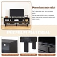 thumbnail image 5 of 62" Accent TV Stand, Modern Wood Storage Cabinet with Door, Metal Handles and Drawer, Retro Rectangle Console Table for Living Room, Lounge Room, Bedroom, Office, Black, 5 of 9