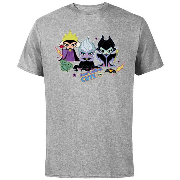 Disney Villains Chibi Don’t Call Us Cute - Short Sleeve Cotton T-Shirt for Adults - Customized-Athletic Heather