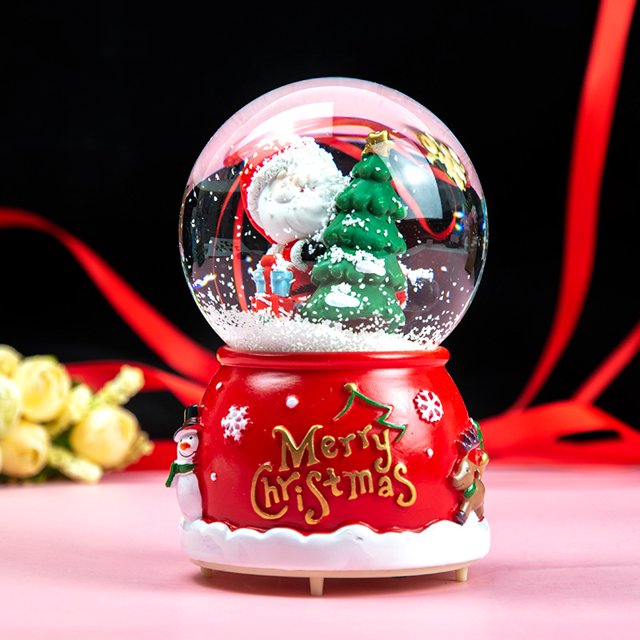 Objetos decorativos siempre brillantes de la aduana de la nieve de la bola de cristal del regalo de la Navidad para los niños