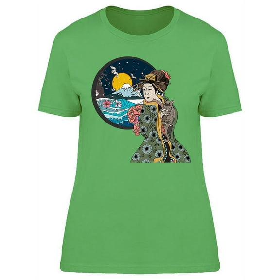 Geisha Looking At Window T-Shirt Women -Image by Shutterstock, Female XX-Large