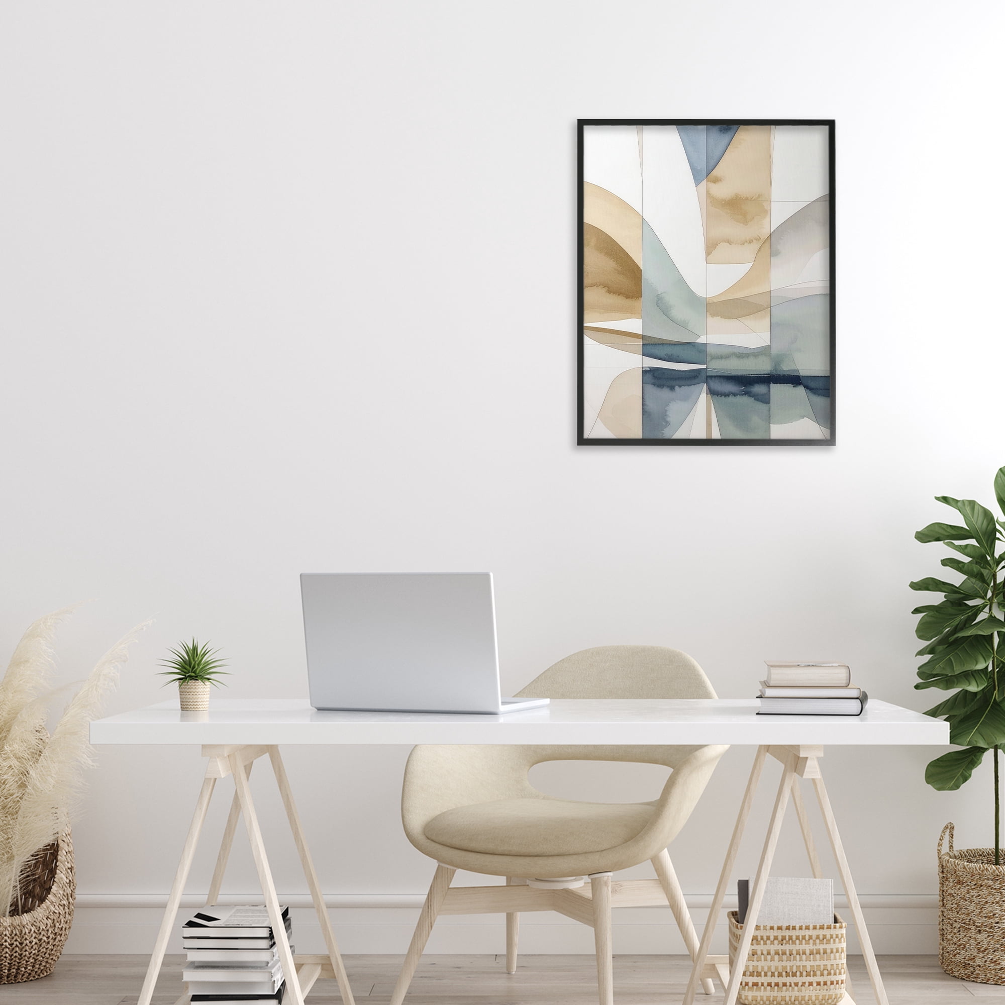 Stupell Industries Geographic Fluid Abstraction Black Framed Giclee Art, design by Alonza Saunders