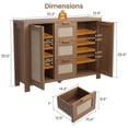thumbnail image 3 of 51 Inch Boho Rattan Sideboard Buffet Cabinet, Farmhouse Storage Credenza with 3 Drawers, 2 Doors and Adjustable Shelves for Dining Room, 3 of 9