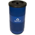 thumbnail image 2 of Perforated Steel Recycling Receptacle in Post Office Blue (Round Opening), 2 of 2