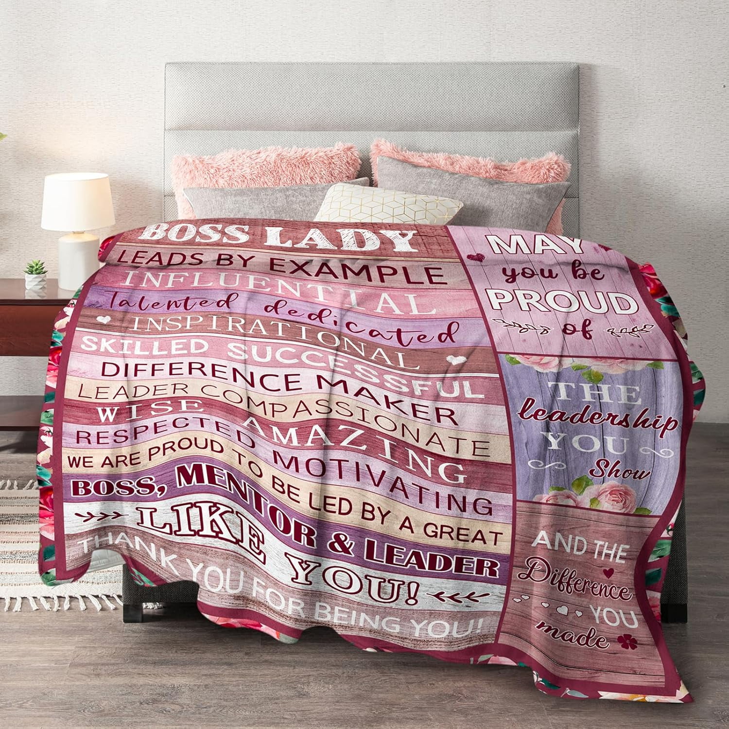 Boss Lady Gifts for Women - Boss Day Gifts for Her - Gifts for Female Boss Blanket - Boss Appreciation Gifts for Woman - Christmas Birthday Gifts for Boss Lady