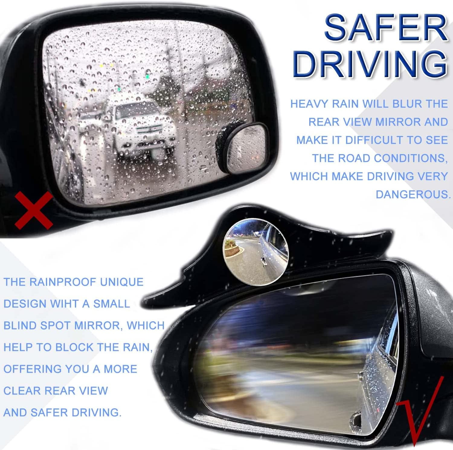 2PCS Car rearview mirror rain eyebrow small round mirror blind spot  rainproof suitable for MG ZSHS/GS/MG5MG6/Ruixing Ruiteng - AliExpress