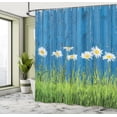 thumbnail image 4 of Ambesonne Flower Shower Curtain, Spring Grass and Daisy, 69"Wx75"L, Blue Green White, 4 of 4