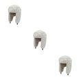 thumbnail image 1 of Guardoinrt Step Up Winter Style Thicken Earflap Caps Soft Texture Earflap Caps Autumn white 3Set, 1 of 6