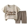 thumbnail image 2 of Delliss Girl's Crew Neck Short Sleeve Baggy Set Two Piece Casual Trendy Print T-Shirt And Elastic Waist Shorts Set Size 6 Months 6 Years, 2 of 3