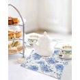 thumbnail image 4 of Blue Watercolor Floral Kitchen Dish Towels for Drying Dishes Set of 2, Spring Flower Abstract Art Waffle Weave Microfiber Hand Tea Bathroom Towels Quick Dry & Absorbent Towel 12x12, 4 of 7