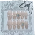 thumbnail image 5 of Hand-made French-style pearl-inlaid nails, high-grade whitening, large diamond flashing nail pieces, false nail stickers, gentle and simple press-on nails, 5 of 8