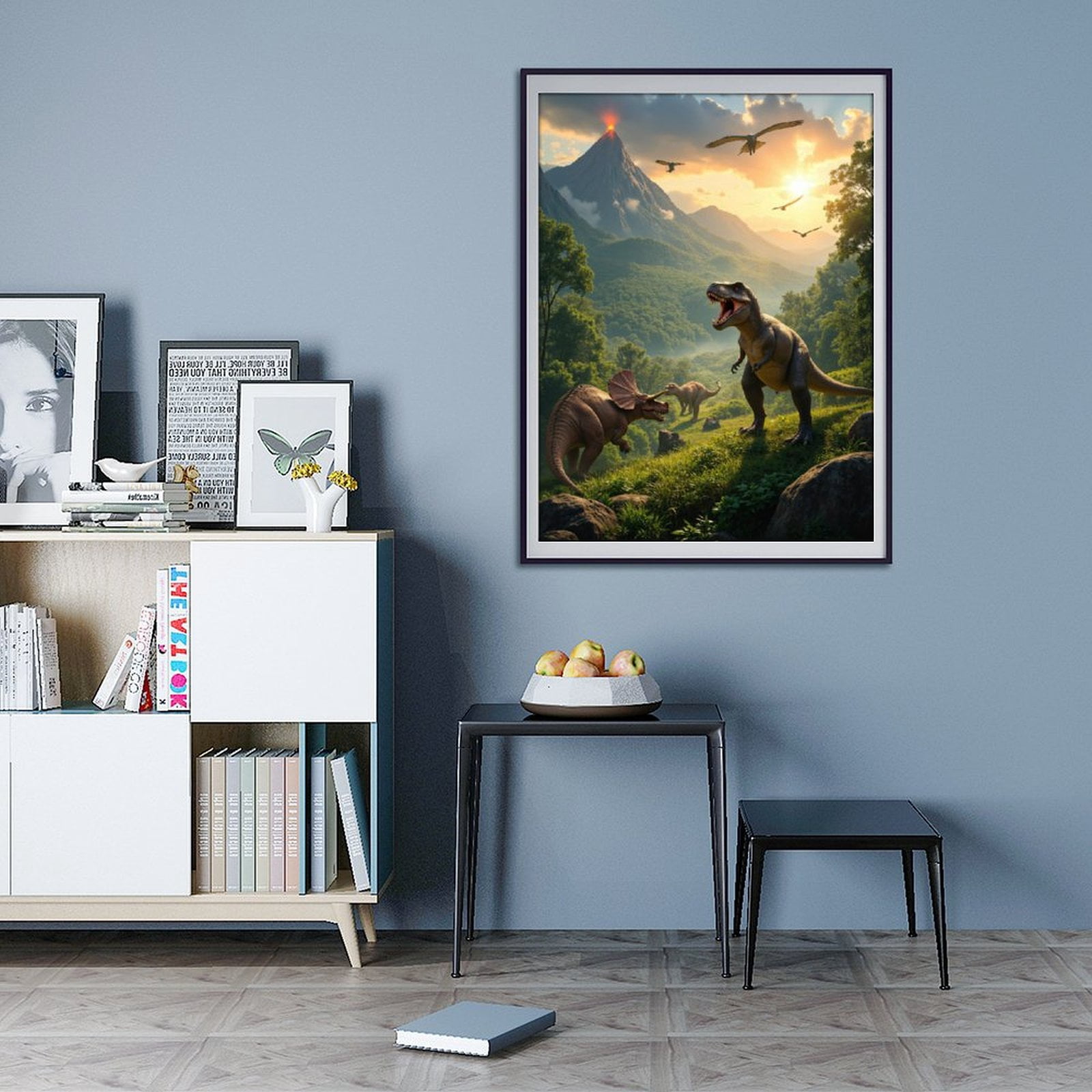 Diamond Art Kit for Adults, Volcanic Dinosaurs Landscape Diamond Painting for Adults Beginners, DIY Diamond Art Painting Kits, 5D Diamond Painting Crafts for Home Decor 12x16 Frameless