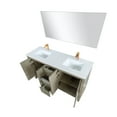 thumbnail image 2 of Lafarre 60 in W x 20 in D Rustic Acacia Double Bath Vanity, Cultured Marble Top, Rose Gold Faucet Set and 55 in Mirror, 2 of 10