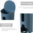 thumbnail image 4 of Yuarrent Soporte de almacenamiento de bolsas de plástico montado en la pared para cocina Dispensador organizador de bolsas de basura, gris Organizadores de utensilios de cocina Azul oscuro, 4 of 6