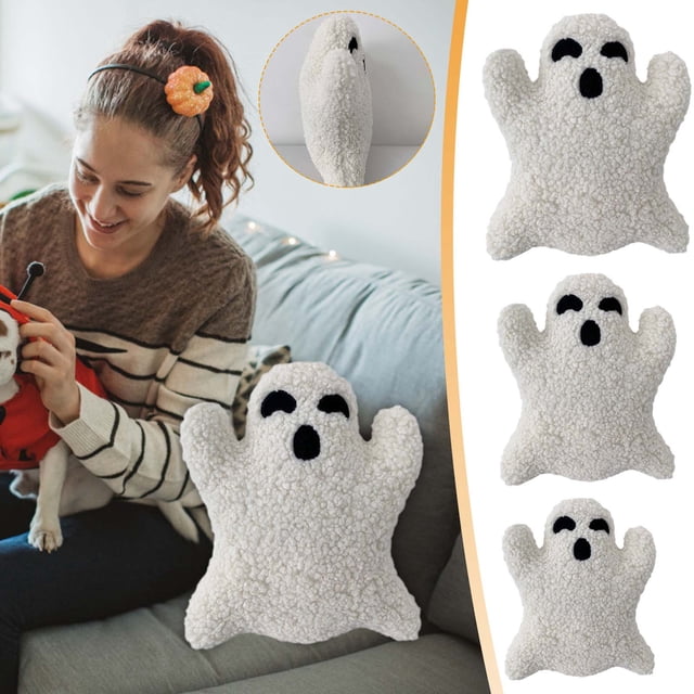 Almohada Fantasma de Felpa Fiudx Regalo Decorativo de Halloween