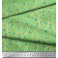 thumbnail image 3 of Soimoi Green Cotton Cambric Fabric Blueberry Leaves Print Fabric by the Yard 58 Inch Wide, 3 of 3