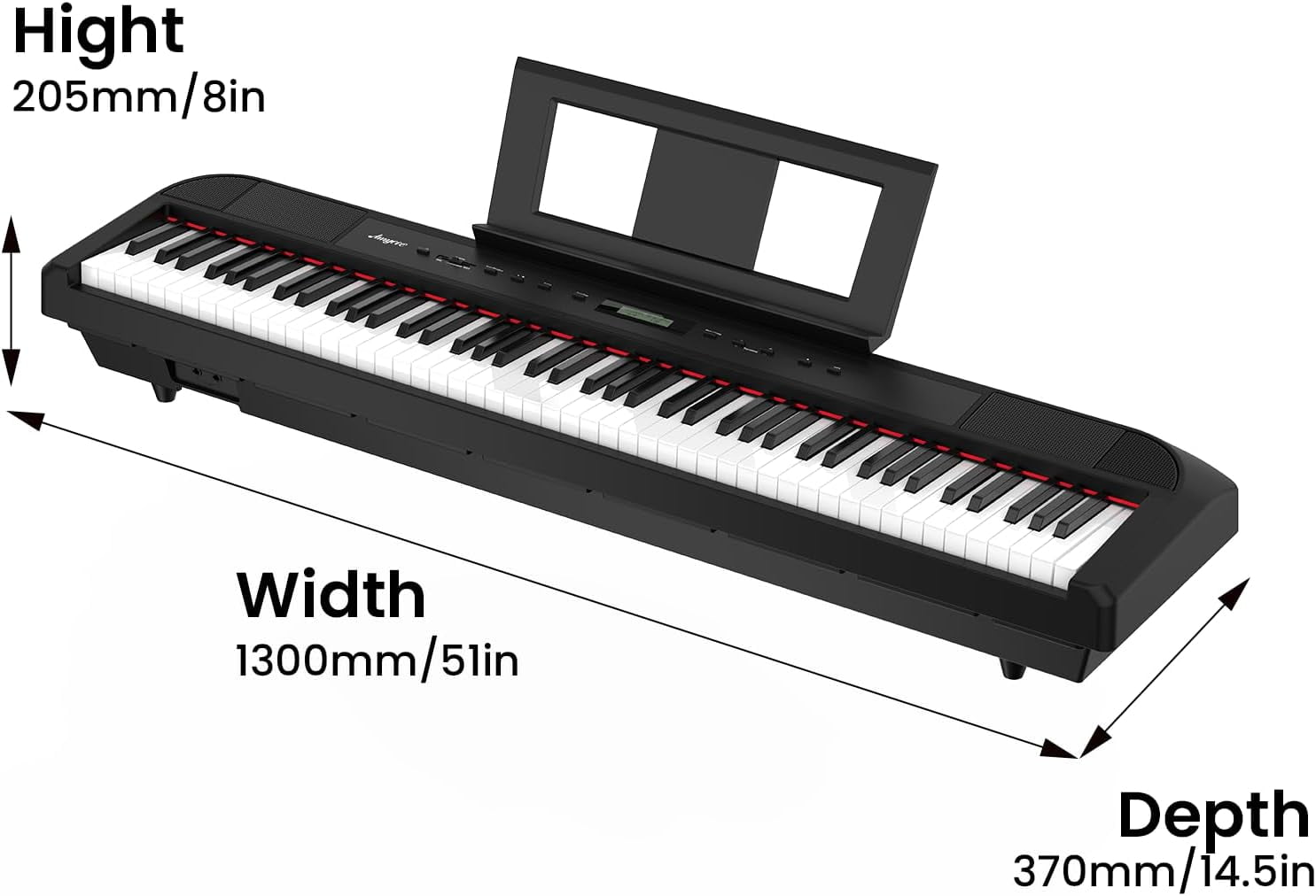 Senfot 88-Key Weighted Digital Piano, Portable Electric Keyboard for Beginners, with Pedals & Power Supply