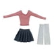 thumbnail image 4 of Conjunto de manga larga para mujer, modelo móvil, top de tubo, escala 1:6 rosa, 4 of 9
