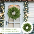 thumbnail image 5 of 24-Inch Pure Green Real Touch Norfolk Pine Wreath, Realistic Artificial Green Wreath for Front Door, Window, Wall, Porch, Indoor & Outdoor Christmas Decorations, Holiday Home & Seasonal Décor, 5 of 9