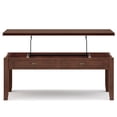 thumbnail image 2 of Table Basse à Plateau Relevable en Bois Artisanal 46 Pouces L et 2 Tables d'Appoint 14 Pouces L en Brun Roux, 2 of 10