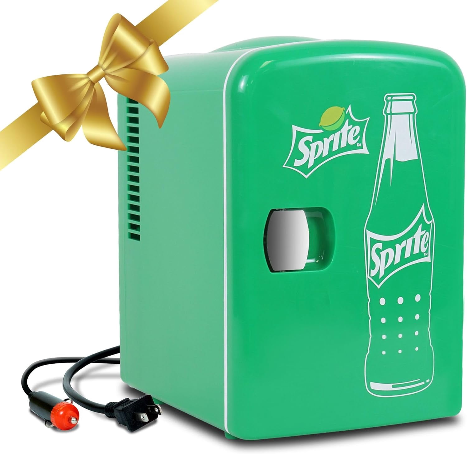 Fridge - 6 Can Refrigerator for Bedroom Office, Portable Table Top Beverage Cooler, 12V 110V Refrigerador For Drinks, Soda, Wines, Use In Car, Dorm, Outdoor,