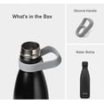 thumbnail image 4 of Insulated Water Bottle, Stainless Steel Metal Thermos Flask for Hot and Cold Drinks, Leak-Proof BPA Free Drinking Bottle for Kids or Adults (Black, 50, 4 of 5