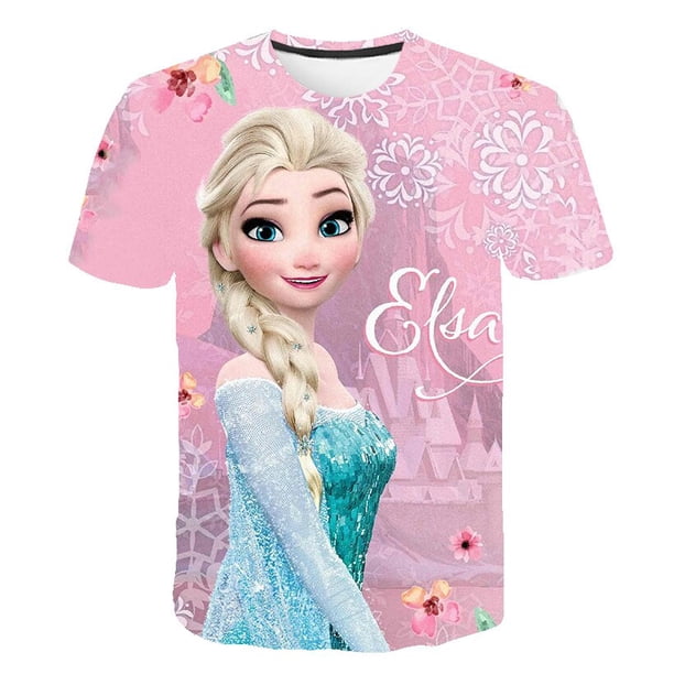 Camisetas de manga corta para niños Frozen 2, camisetas para niñas y niños, camisetas casuales de verano, camisetas de 1 a 14 años, camisetas de Elsa para niños, ropa 11T Gao Jinjia LED