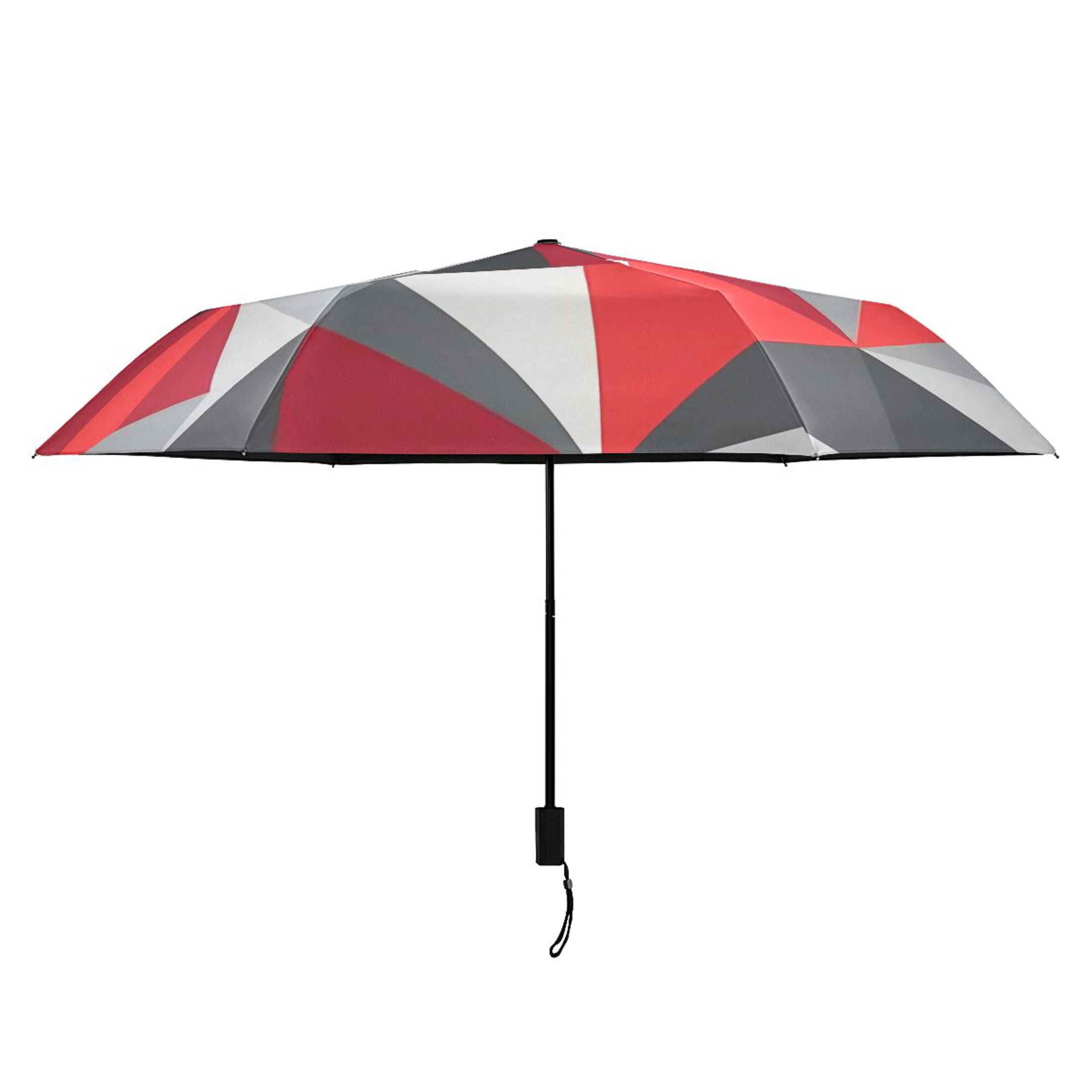 ALAZA Artistic Triangle Geometry Red UPF 50+ Compact Folding Umbrella for Rain Travel Umbrella Packable