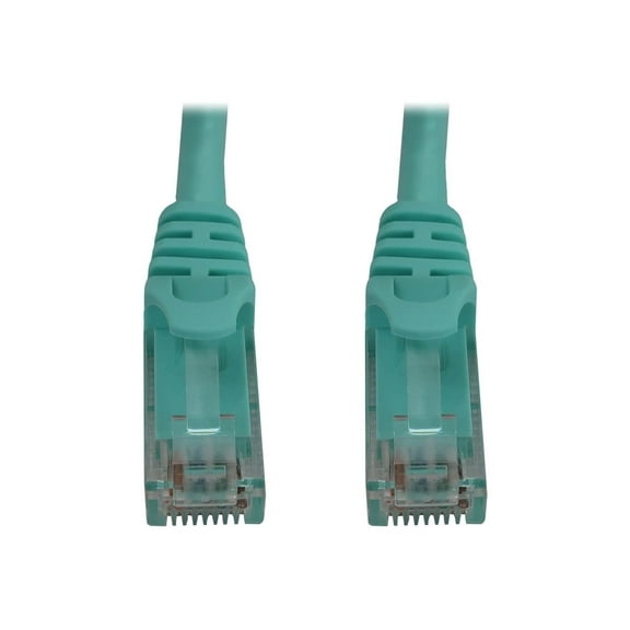 Eaton Tripp Lite Series Cat6a 10G Snagless Molded UTP Ethernet Cable RJ45 M/M PoE Aqua 50 ft. 15.2 m
