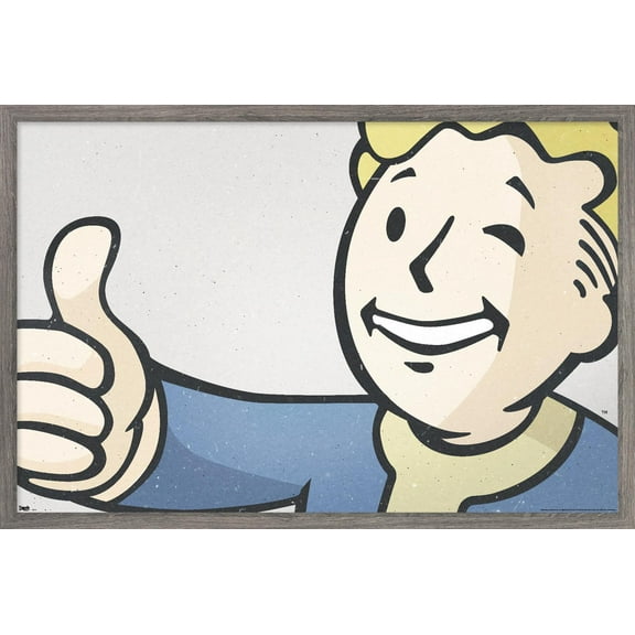 Fallout - Vault Boy - Thumbs Up Close-Up Wall Poster, 14.725" x 22.375" Framed