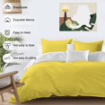 thumbnail image 3 of Yellow Bedding Duvet Cover Set Queen Size 4 Pieces Solid Color Soft Twill Plush Quilt Cover, Include 1 Duvet Cover 1 Flat Sheet And 2 Pillow, 3 of 7