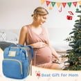 thumbnail image 7 of GPED Diaper Bag Backpack, Multifunctional Baby Changing Bag with Foldable Crib & Insulated Milk Bottle Pocket, Large Capacity Travel Backpack with USB Charging Port & Stroller Strap for Mom Dad(Blue), 7 of 7