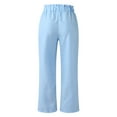 thumbnail image 5 of Flowy Pants for Women, Audhol Women's New Oversized Loose Casual Pants for Women Palazzo Pants for Women Light Blue L, 5 of 7