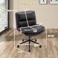 thumbnail image 3 of Gymax Armless Office Chair w/Wheels Curved Backrest Padded Seat Smooth Faux Leather Black, 3 of 6