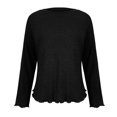 thumbnail image 4 of Oplxuo Basic Going Out Crop Tops for Women Fall Long Sleeve Slim Fit Crew Neck Casual Solid Color Streetwear T Shirts, 4 of 7
