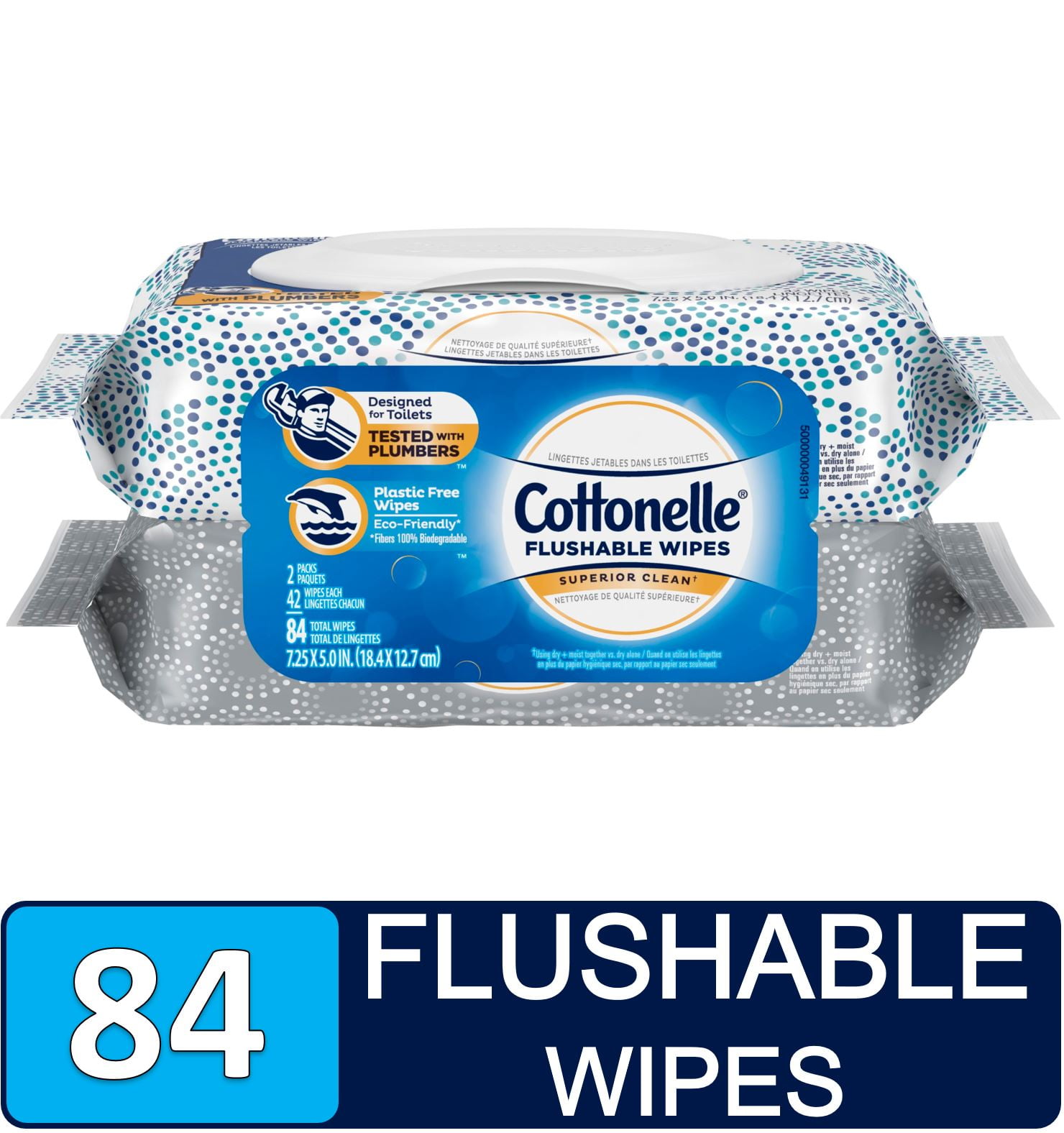 Cottonelle Fresh Care Flushable Wet Wipes, 2 FlipTop Packs (84 Total