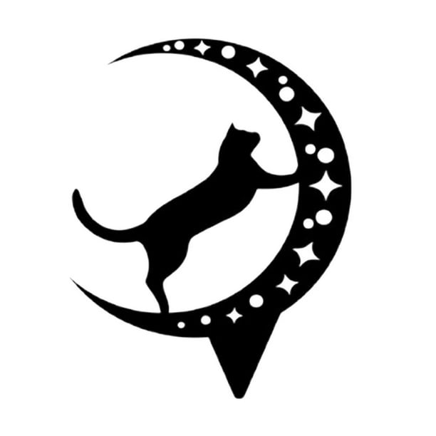 Silueta De Animales De Estaca De Gato De Jardín Para Decoración De Césped De Jardín seitruly HA045095-03